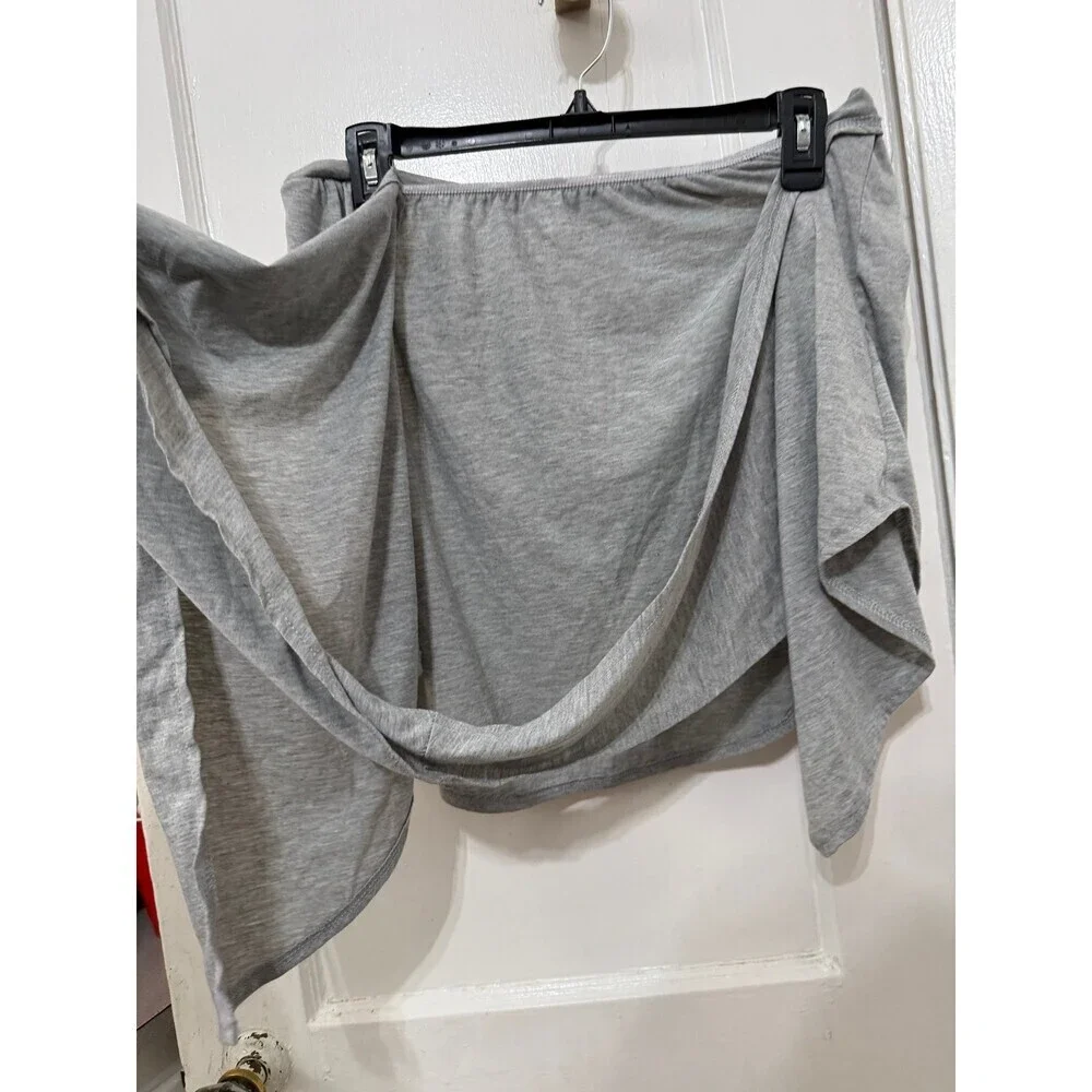 Gray Jersey Wrap Skirt Ballet Dance Yoga Cover-Up